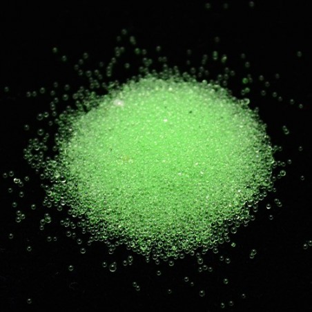 Microbilles en Verre Vert Anis 1 à 1,5mm – Sachet de 10g
