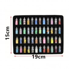 48 Fioles de Paillettes,Microbilles,Cabochons,Tranches de Canes,Strass, Assortiment de Couleurs