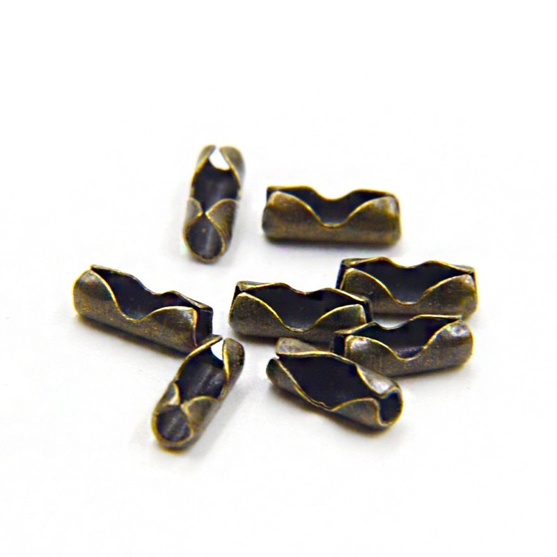 50 Fermoirs Embouts Connecteurs pour Chaîne Bronze 5x2.5x2mm