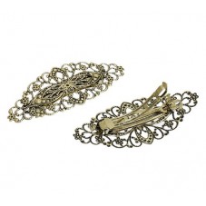 Support Barrette Clip Filigrane Bronze 8cm