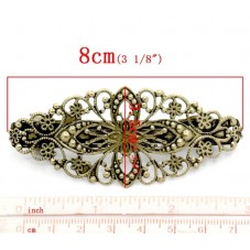 Support Barrette Clip Filigrane Bronze 8cm