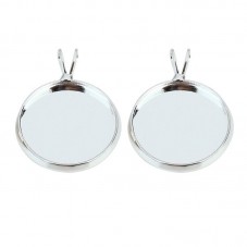 2 Supports Pendentif Argenté pour Cabochon 20mm pour la Création de Bijoux Fantaisie - DIY