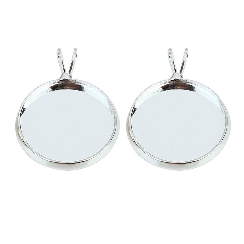 2 Supports Pendentifs Argentés pour Cabochon 20mm
