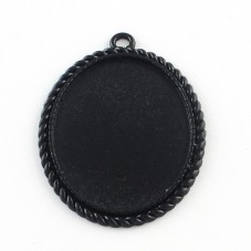 Support Pendentif Noir pour Cabochon 30x40mm pour la Création de Bijoux Fantaisie - DIY