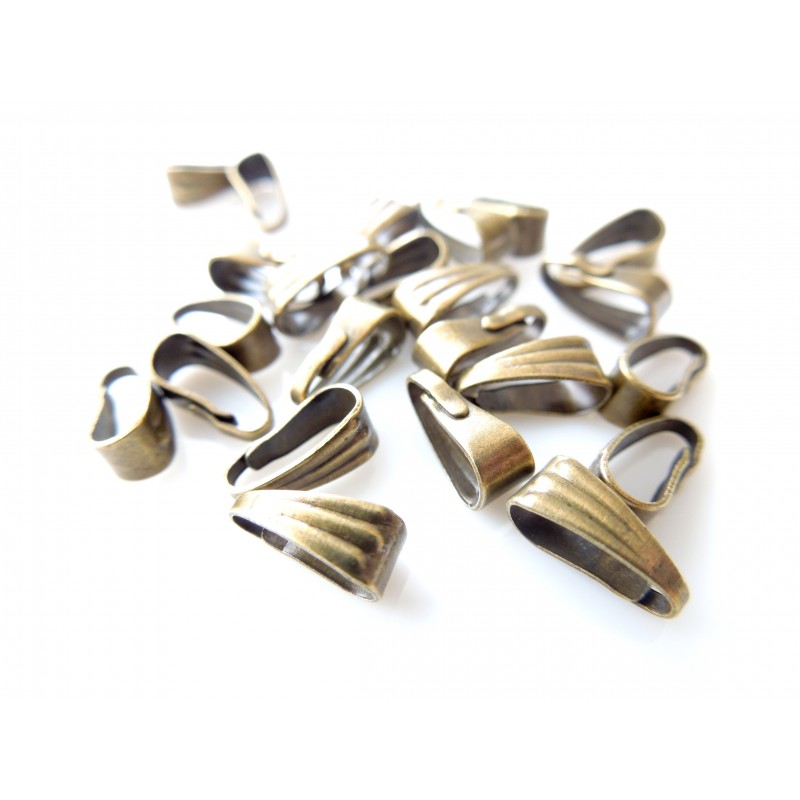 20 Bélières Attaches pour Pendentifs Bronze 4x9mm