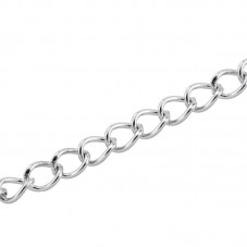 1 Mètre de Chaine Twist Argentée 5mm