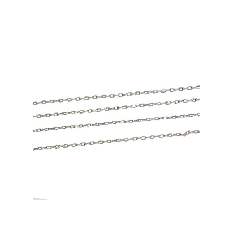 Lot De 2 Mètres De Chaîne Argentée Forçat Cranté 3x2 Mm - Neuf