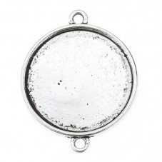 4 Supports Connecteur Argenté pour Cabochon 20mm pour la Création de Bijoux Fantaisie - DIY