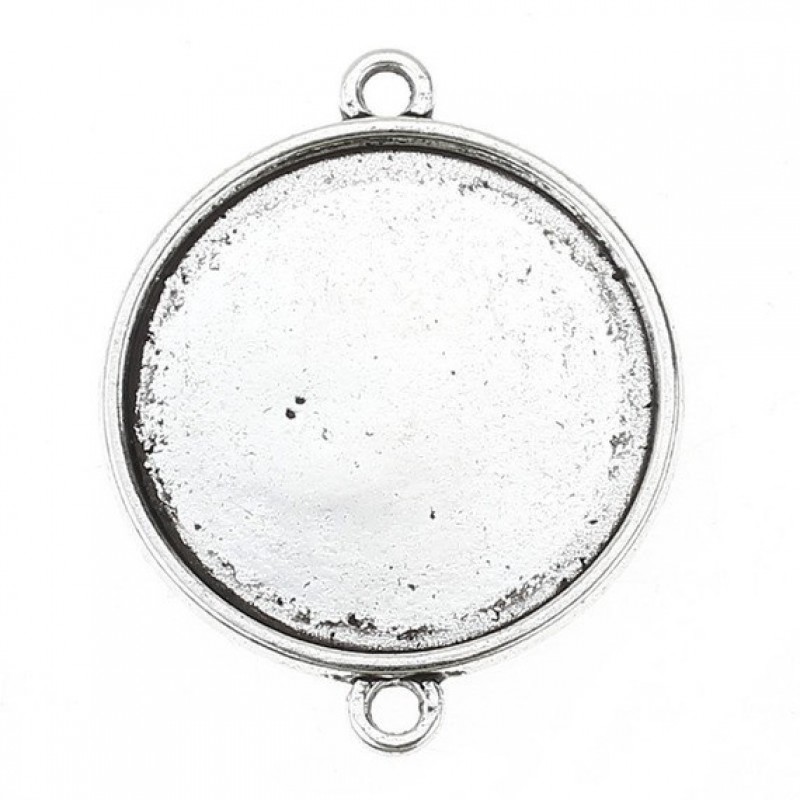 4 Supports Connecteurs Argentés pour Cabochon 20mm