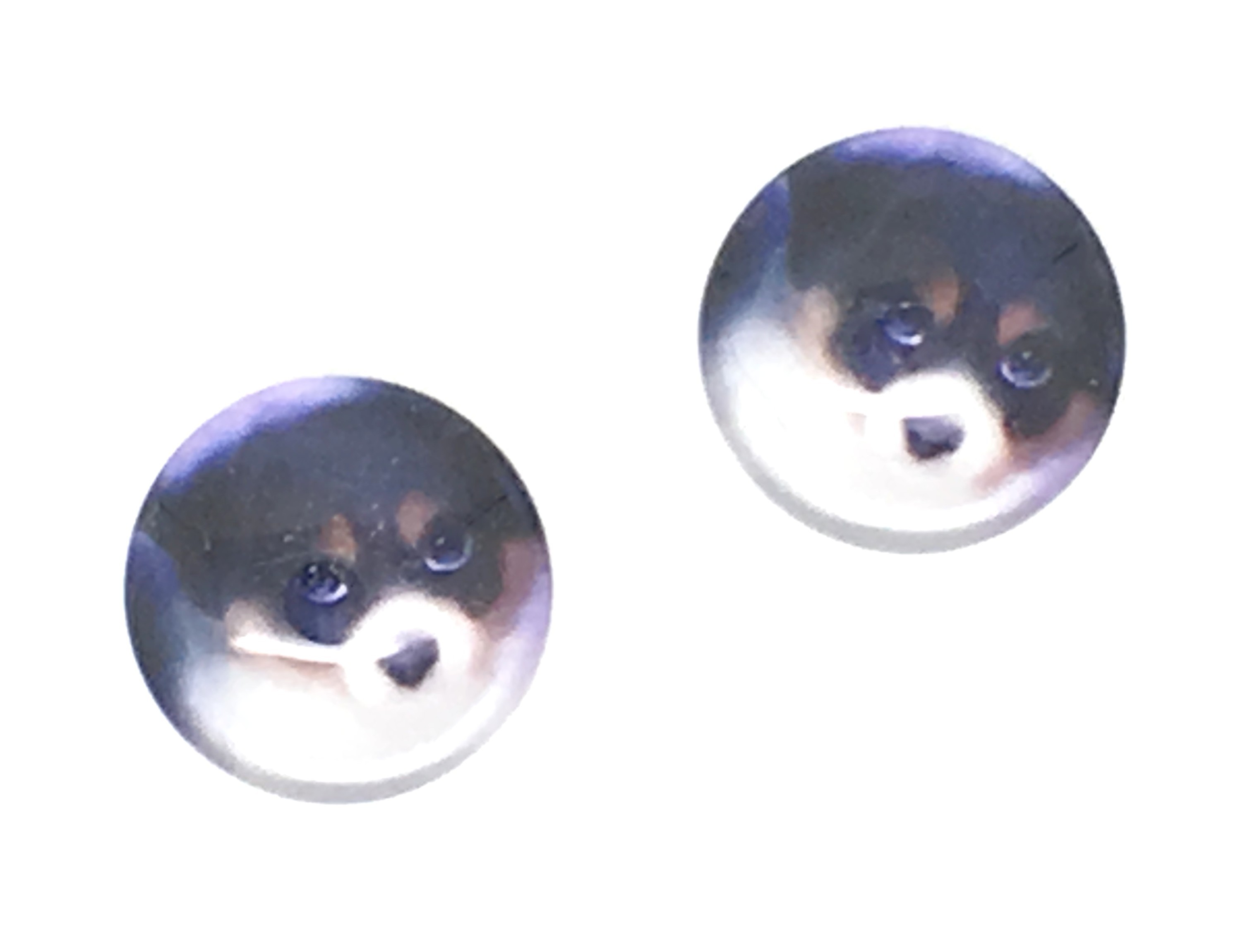 2 Cabochons en Verre Illustrés Chien 12mm