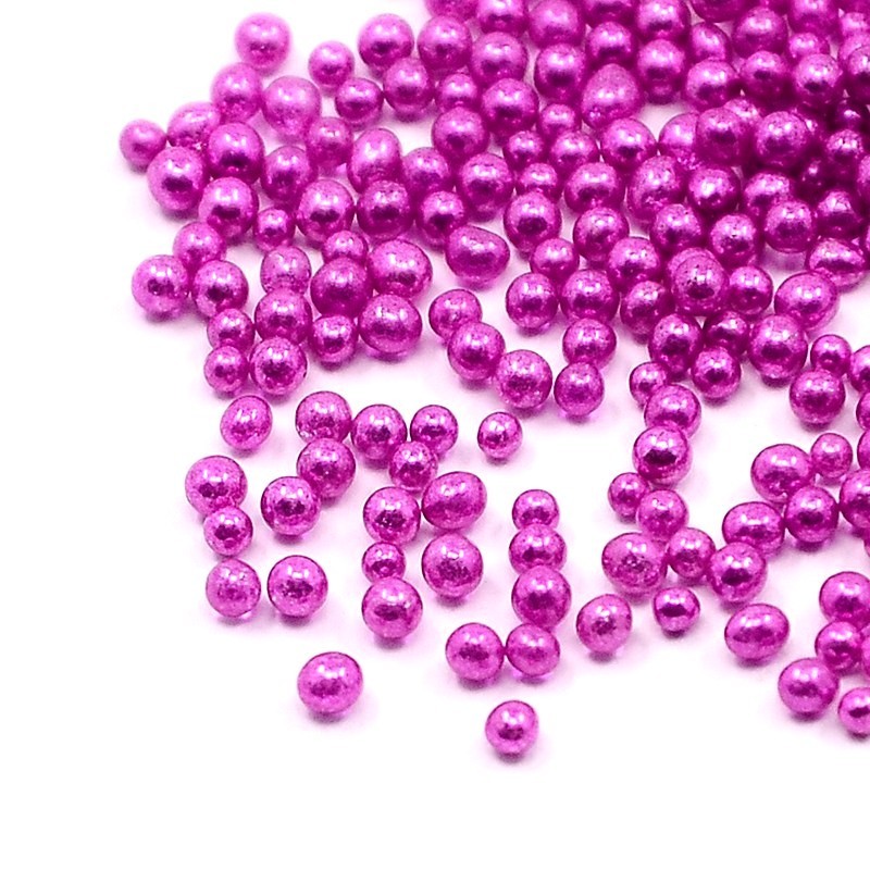 Microbilles en Verre Magenta Métallisé 1 à 1,5mm – Sachet de 10g