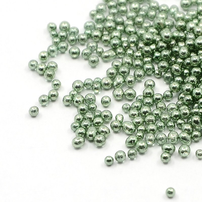 Microbilles en Verre Vert Métallisé 0,8 à 1mm – Sachet de 10g