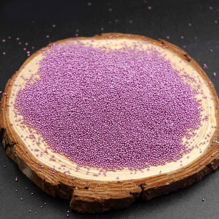 Microbilles en Verre Mauve Nacré 0,4mm – Sachet de 10g