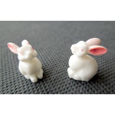 4 Cabochons Lapin Miniature en Résine pour Globe 15x15mm  pour la Création de Bijoux Fantaisie - DIY
