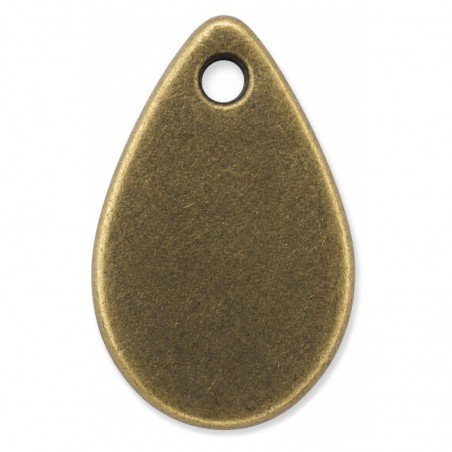 10 Breloques Goutte Bronze 11x8mm