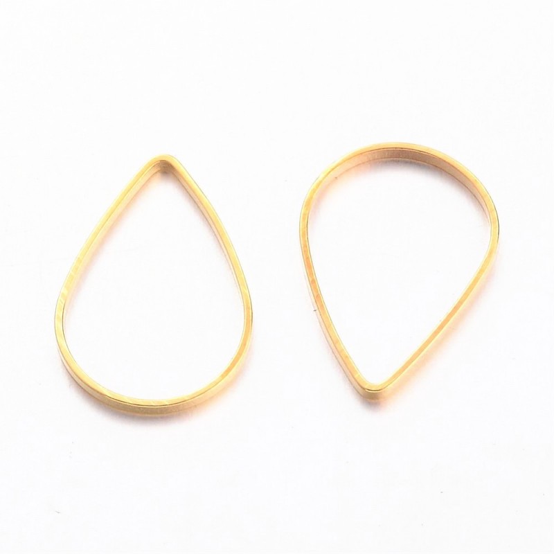 10 Connecteurs Goutte Doré 16x11mm