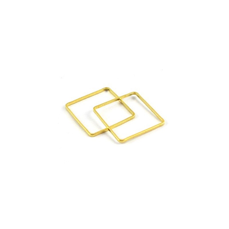 10 Connecteurs Carré Doré 12x12mm