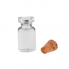 10 Mini Fioles en Verre avec Bouchon en Liège 10x18mm