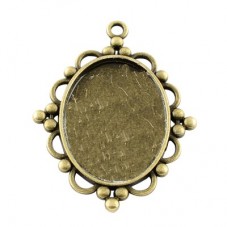 Support Pendentif Bronze pour Cabochon 30x40mm pour la Création de Bijoux Fantaisie - DIY
