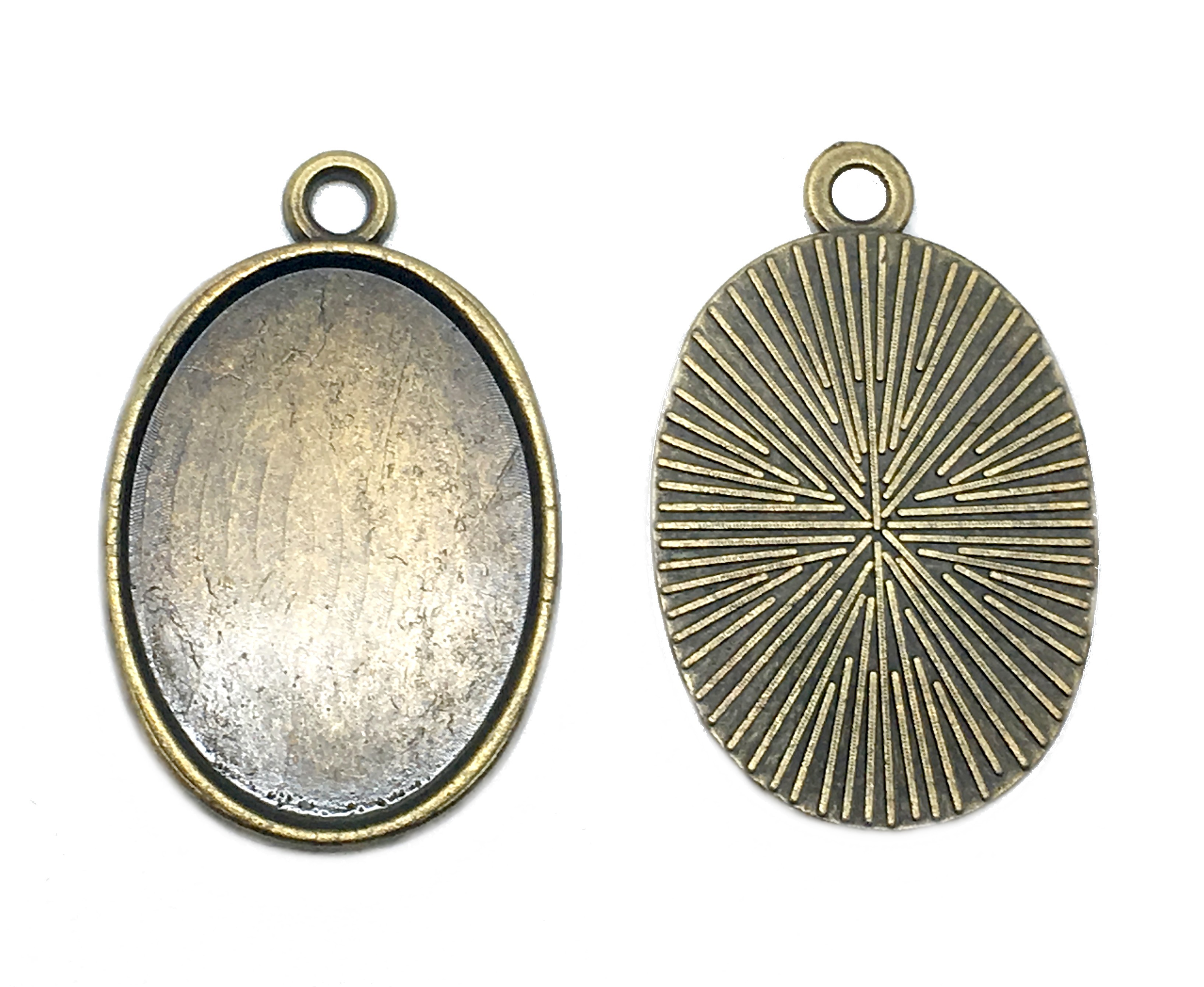 2 Supports Pendentif Bronze pour Cabochon 18x25mm
