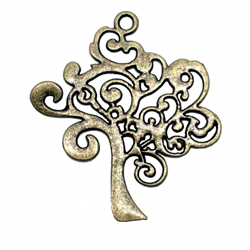 2 Breloques Arbre Bronze 42x37mm