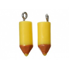 2 Breloques Crayons Jaune 18x5mm