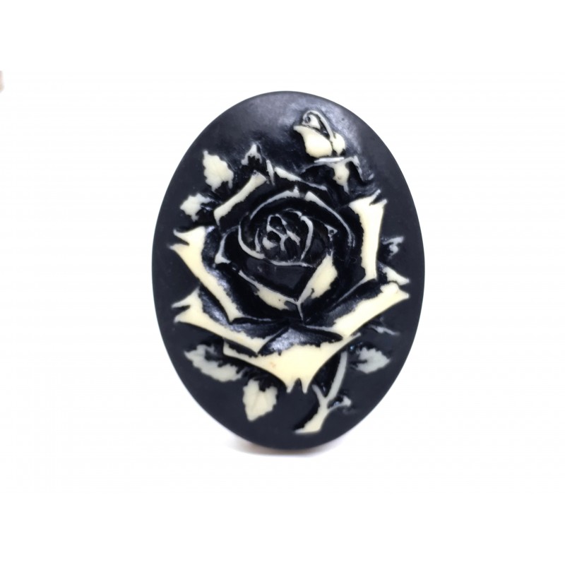 Camée Cabochon Fleur Gothique Haute Qualité AAAA+ 29x38mm
