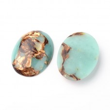 Cabochon en Pierre Naturelle Bronzite et Jaspe Impérial 30x40mm