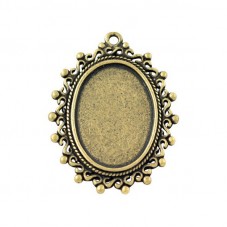 2 Supports Pendentif Bronze pour Cabochon 18x25mm pour la Création de Bijoux Fantaisie - DIY