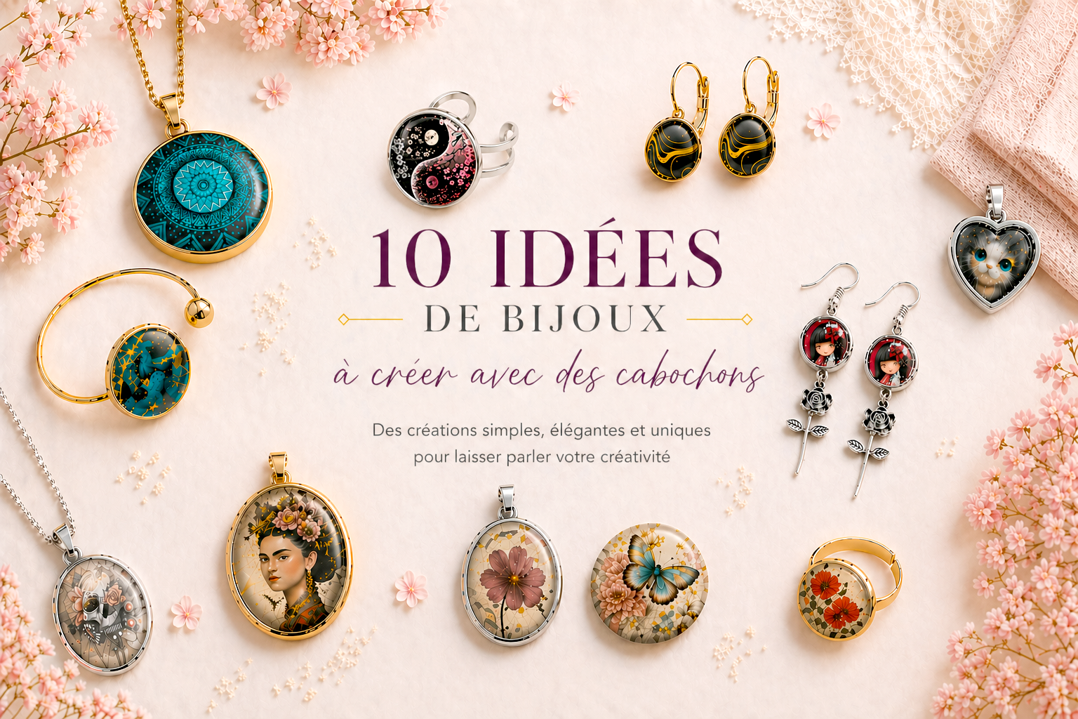 10 idées de bijoux à créer avec des cabochons