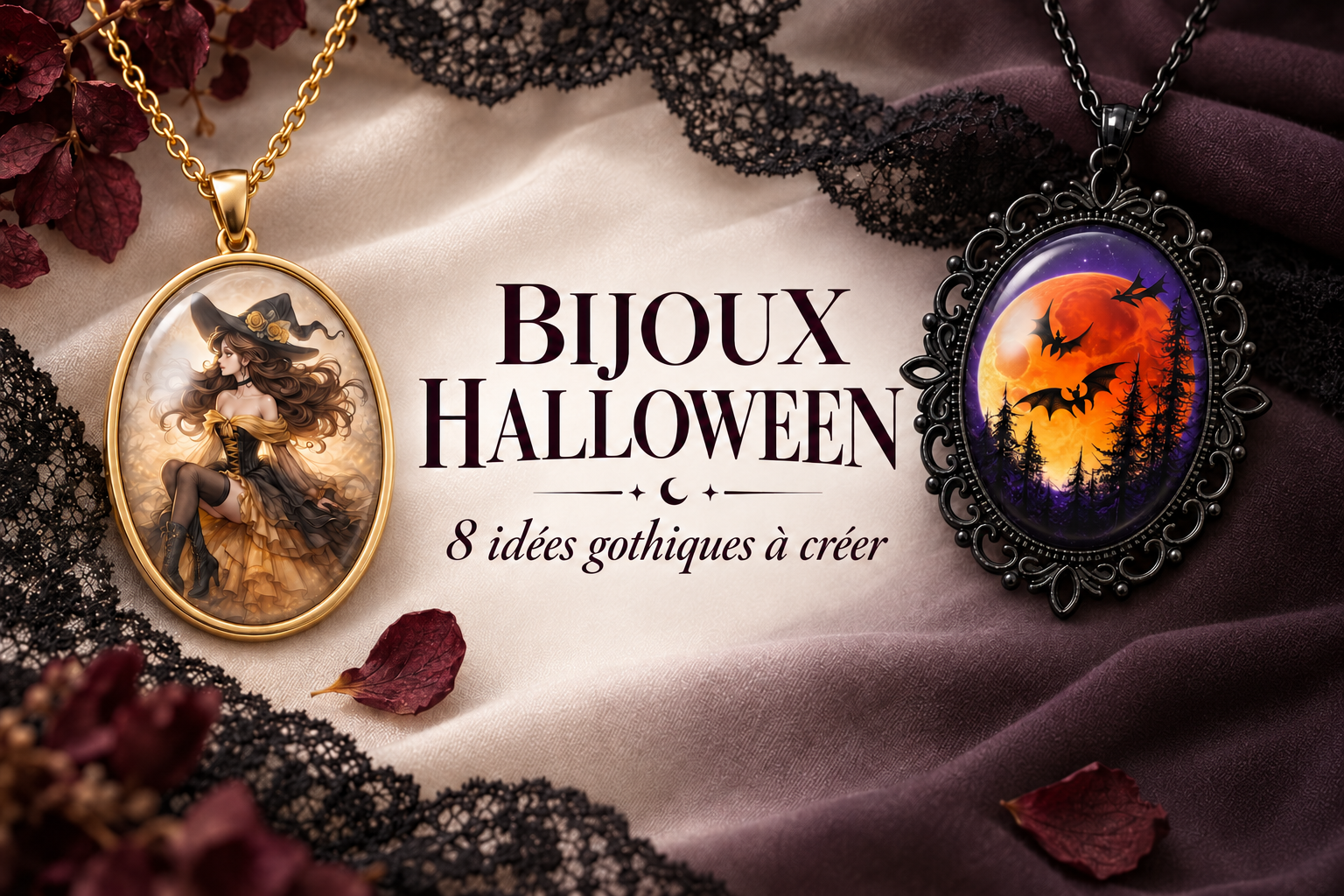 Bijoux Halloween : huit idées gothiques à créer avec des cabochons et des breloques Fantasyline